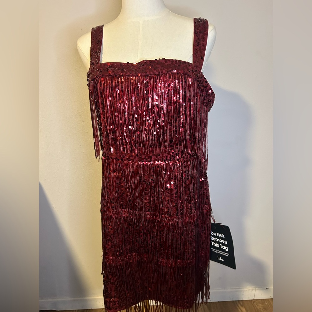 Lulu's Burgundy Dress with Deep Red Lining - Picture 4 of 11
